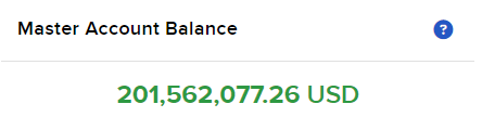 Image of the Master Account Balance widget